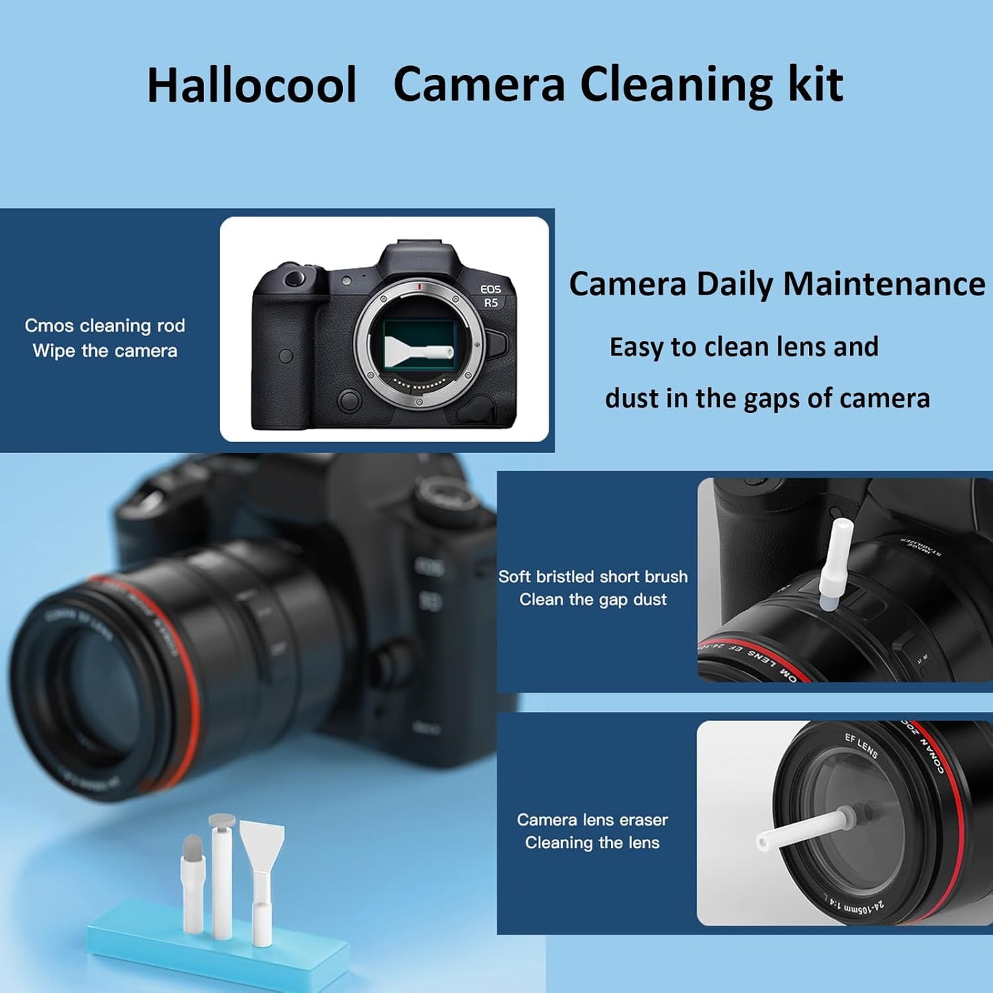 32 in 1 Multi-Functional Cleaning Kit for Electronics Devices, Mobile Phones, Computer, Monitor, Earbuds, Headphones, Laptop, Camera, Lens Portable White Electronic Cleaning Kit (Black)