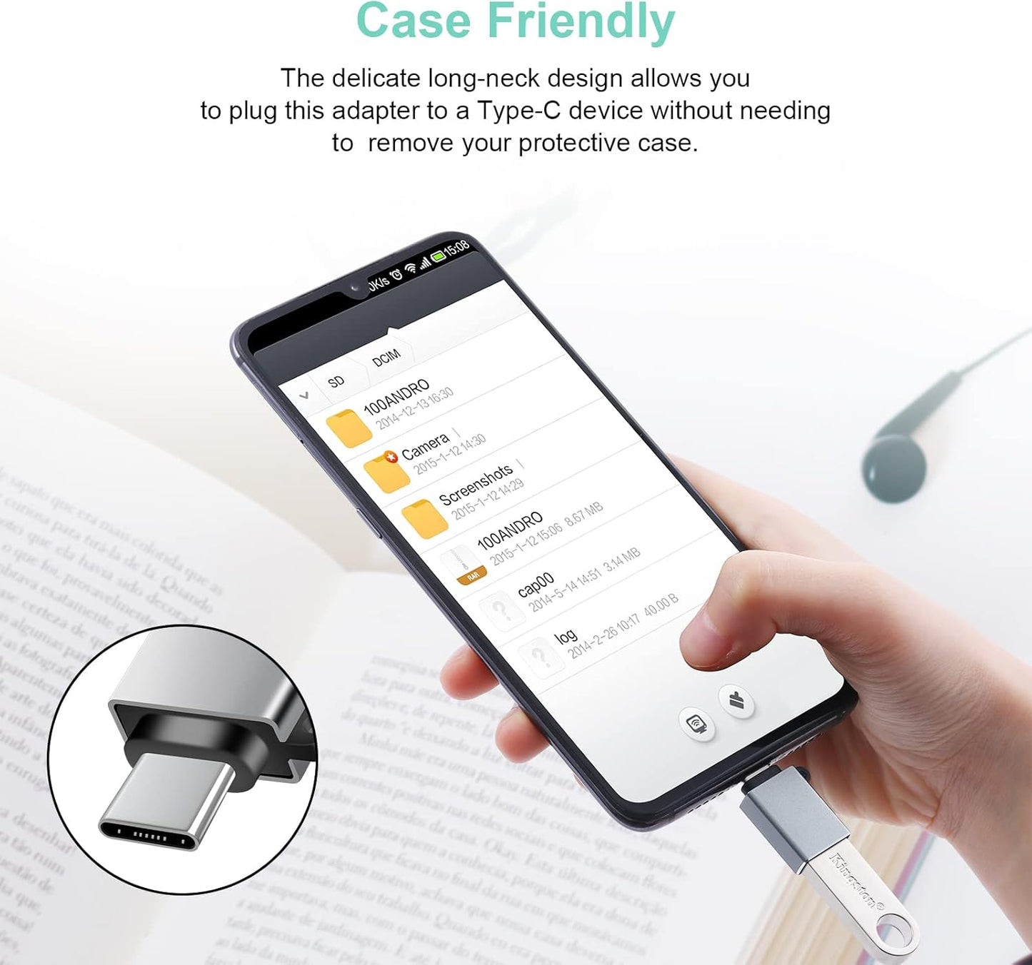 USB C to USB Adapter 6 Pack,USBC to USBA Adapter,Type-C Male USB-A Female OTG Adaptor,USB C Converter for iPhone 16 15,MacBook Pro,iPad,Samsung S24 S23 S22,Black