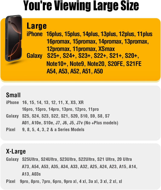 Holster for iPhone 16 16e Pro 15 14 13 12 11 10 XR XS X, Samsung Galaxy S25 S24 S23 S22 S21 S20 5G - Cell Phone Belt Holder Case with Clip - ID Card Magnetic Pouch for Men, Pewter Small