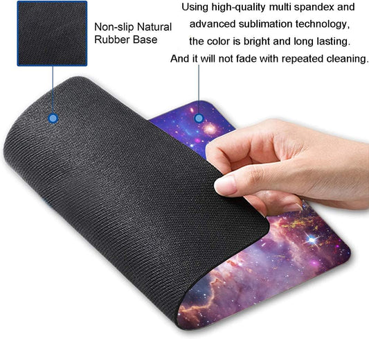 Bright Star Galaxy Mouse Pad - Space Gaming Mat, Non-Slip Waterproof Square, 9.5x7.9x0.12 Inch
