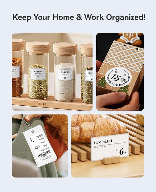 NIIMBOT B1 Label Maker Machine with Tape, Thermal Label Printer Easy to Use for Office Supplies, Home, Business, 2 Inch Label Maker with 2'' x1.18'' Labels-230pcs/Roll