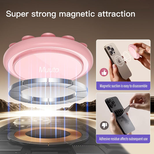 Muuto Magnetic Suction Phone Grip,Sticky Grippy Silicone Phone Grip Detachable and Hands-Free,for iPhone Sticky Grip,Suitable for Taking Selfies, Live Streaming and Videos