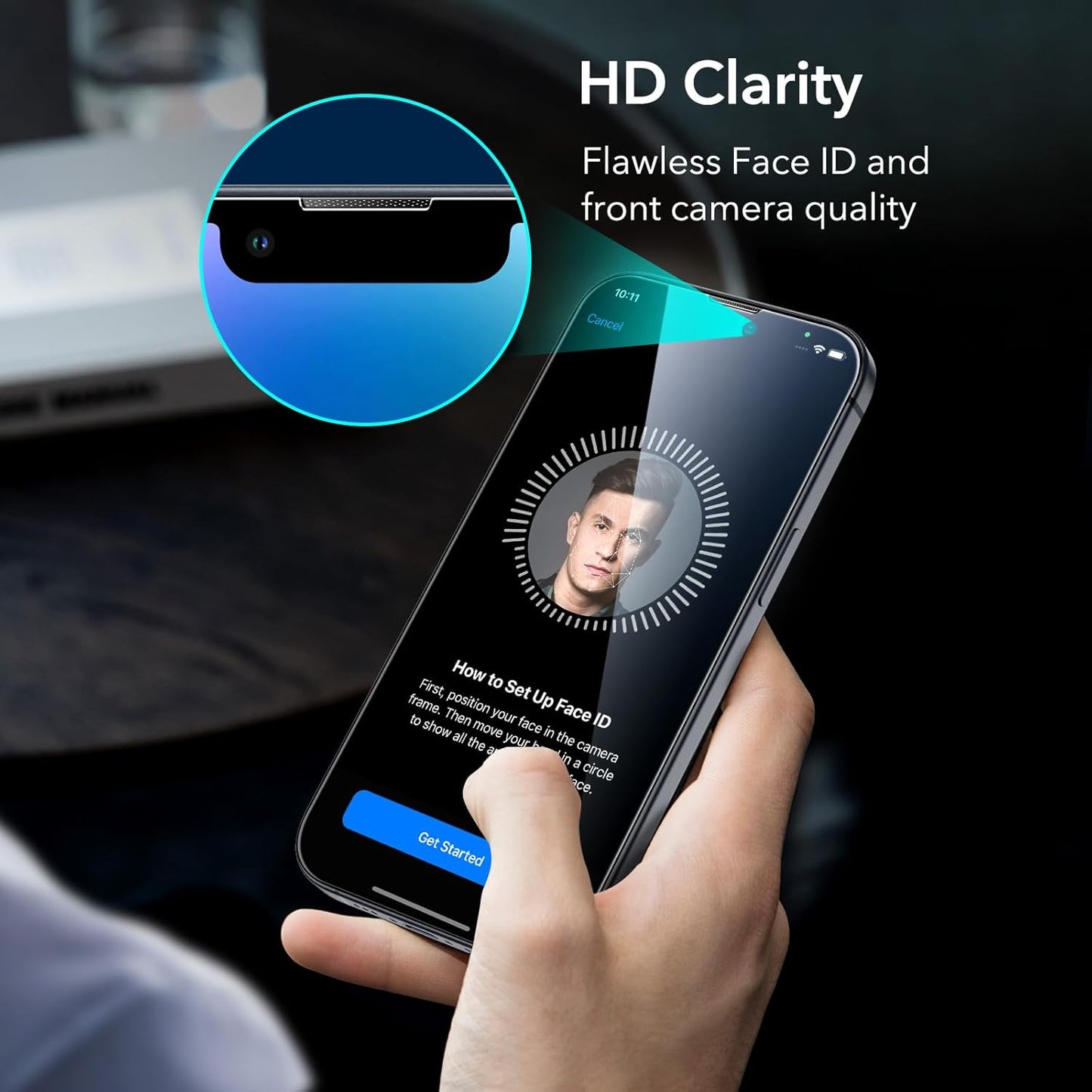 ESR for iPhone 14 Screen Protector Set, 3 Tempered-Glass Screen Protectors and 1 Set of Camera Lens Protectors, Smooth Rounded Edges, Full-Coverage Military-Grade Protection, Scratch Resistant