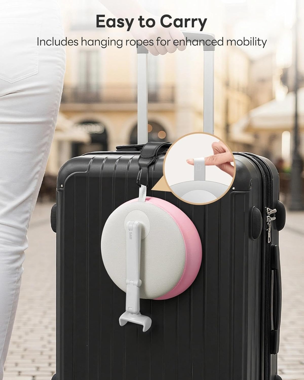 SAIJI Cell Phone Pillow Holder mini iPhone Stand for Bed, Upgraded mini Angle & Height Adjustable Phone Pillow Stand for Watching Video On Bed/Sofa/Lap, Fit for 4.7"-7.0" Device (Pink)