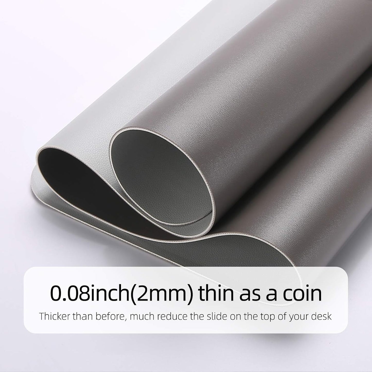 YSAGi Desk Mat, Mouse Pad,Waterproof Desk Pad,Large Mouse pad for Desk, Leather Desk Pad Large for Keyboard and Mouse,Dual-Sided Mouse Mat for Office and Home (Dark Grey, 35.4" x 17")