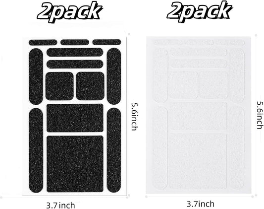 4Pack Phone Grip Tape, Finger Grip Stickers Decal Waterproof Pre-Cut Non Slip Kit Adhesive Traction for Cell Phone Cases, Handles, Tools (2Clear+2Black)