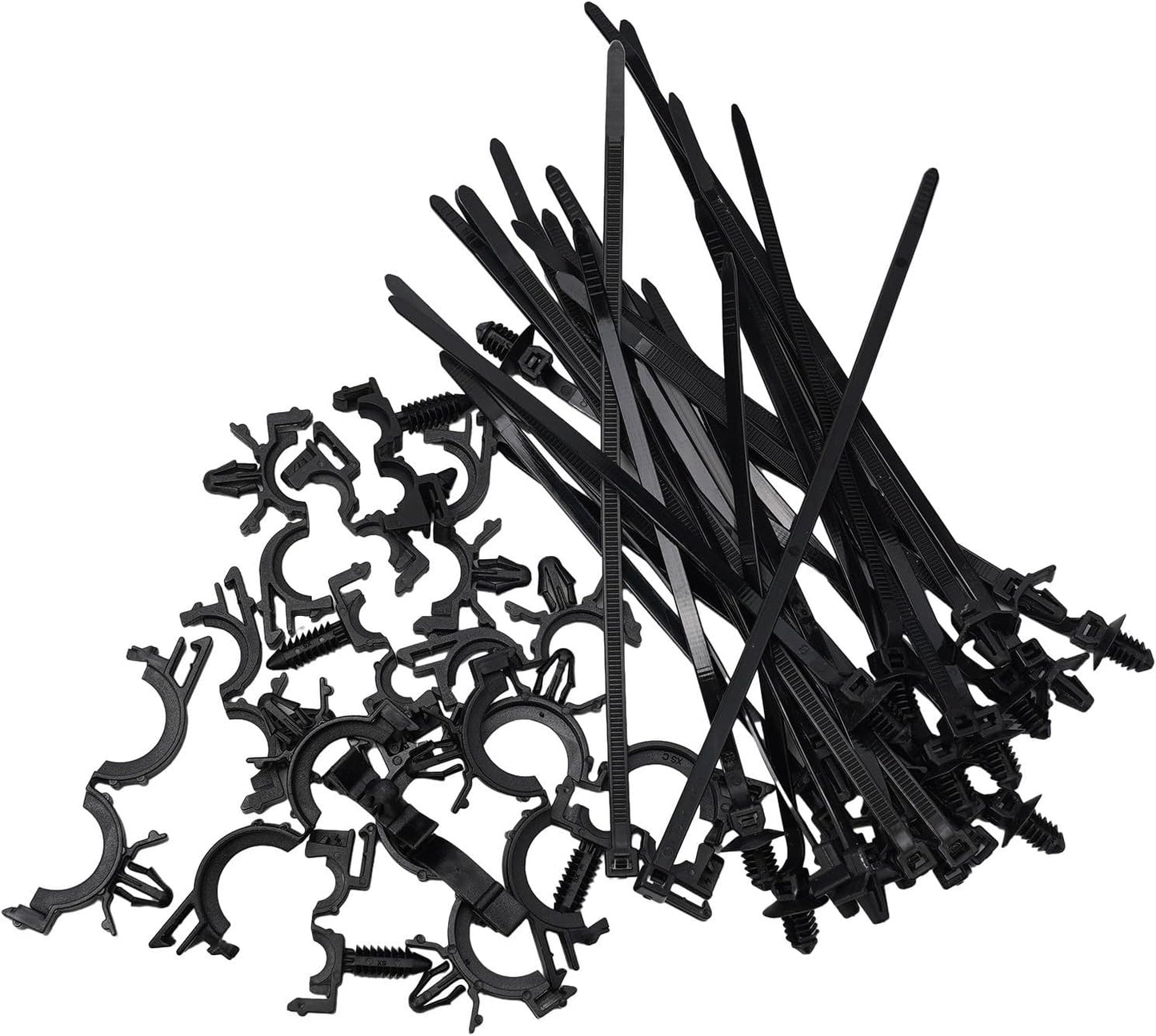 45 Pieces Car Cable Management Kit With Push Mount Cable Ties And Wire Routing Clips, Nylon Cable Tie Buckle Set For Automotive Engine Bay Wire Organization