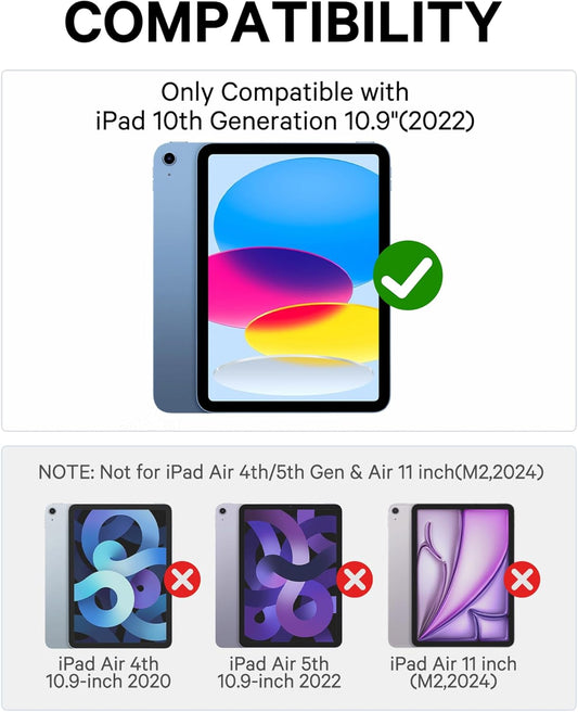 GreenLaw for iPad 11th(A16,2025)/10th(2022) Generation Case with Keyboard, Magic-Style Keyboard Stand, 7 Color Backlit, Stain-Resistant Surface, Multi-Touch Trackpad, Light Purple