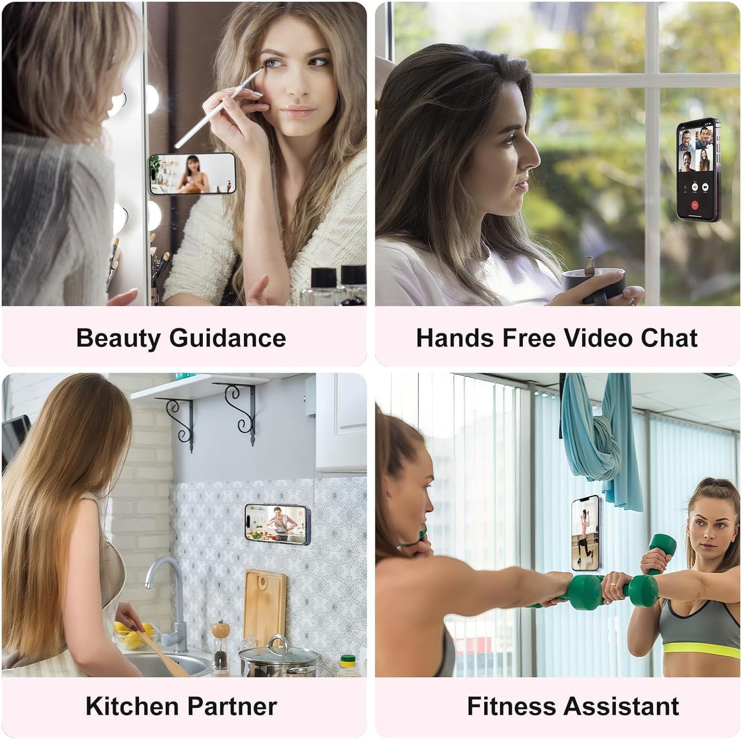 2PCS Silicone Suction Phone Case Mount,Non Slip Suction Cup, Hands-Free Phone Accessories Holder for Selfies and Videos,Silicone Adhesive Stand Sticky for Cell Phone Light Purple