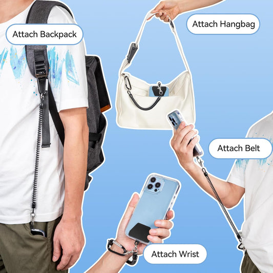 SHANSHUI Phone Lanyard, Cell Phone Lanyard Tether Pads Compatible with iPhone & All Smartphones in Full Cover Cases