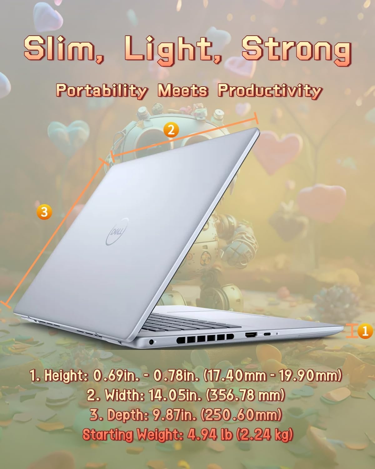 Dell Inspiron 16 Plus Laptop – GeForce RTX 4060, Intel Ultra 7 155H, 16" 2.5K 120Hz Display, Next-Gen AI Copilot, Backlit KB, Win 11 Pro, w/Accessories (32GB DDR5 | 1TB SSD)