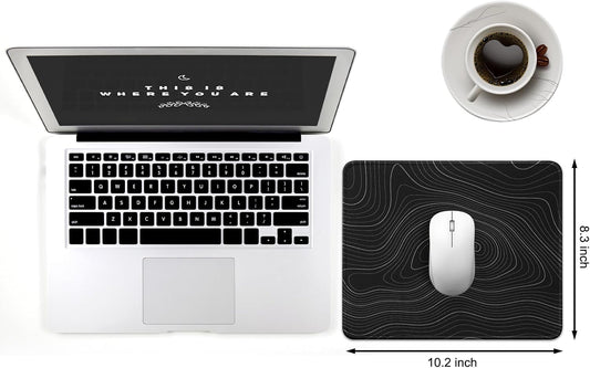 JIKIOU 3 Pack Mouse Pad with Stitched Edge, Comfortable Mouse Pads with Non-Slip Rubber Base, Washable Mousepads Bulk with Smooth Cloth, Mouse Pads for Computers Laptop Mouse 10.2x8.3x0.12inch Contour
