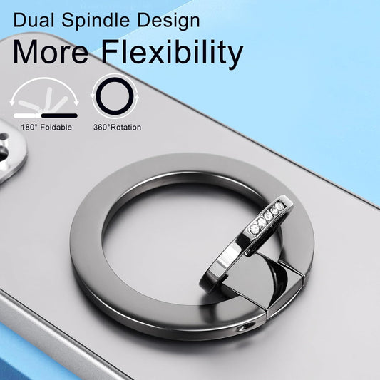 Magnetic Phone Grip for MagSafe, EI Sonador Magnet Phone Ring Holder, Removable, Compatible with iPhone 14 Plus 13 12 Pro Max Mini (Diamond Gold)