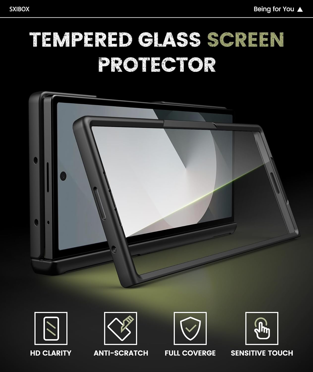 for Galaxy Z Fold 6 Case with Card Holder & Kickstand & Hinge Protection & Sliding Lens Cover, Built-in Screen Protector, Rugged Wallet Phone Case for Samsung Z Fold6, Black