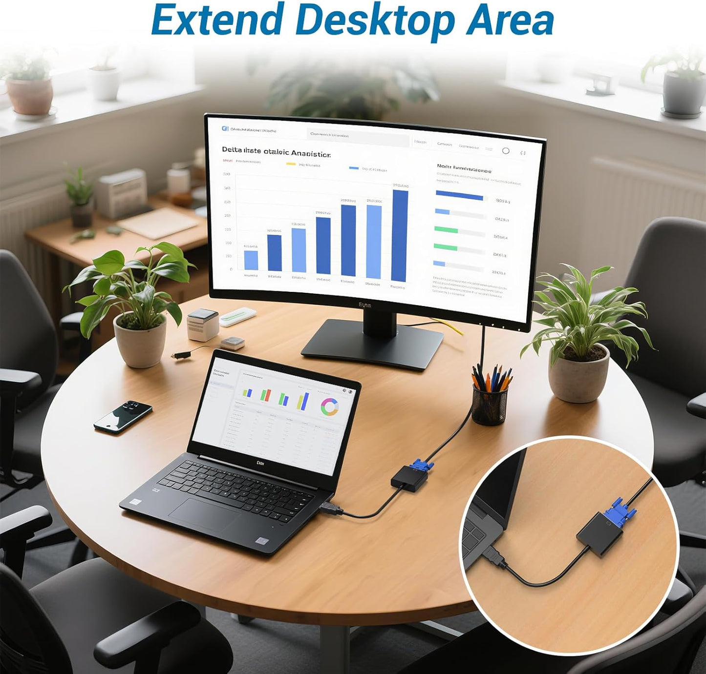 Half-Dozen HDMI to VGA Adapter, 6PCS HDMI to VGA Unidirectional Converter (Male to Female), Compatible with Computers, desktops, laptops, PCs, Monitors, projectors, HD TVs