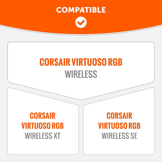 WC BandZ Virtuoso V2 - Silicone Headband Cover for Corsair Virtuoso Headphones by Wicked Cushions | Machine Washable, No More Flaking Leather | for Virtuoso Wireless, XT, and SE | 90's Black