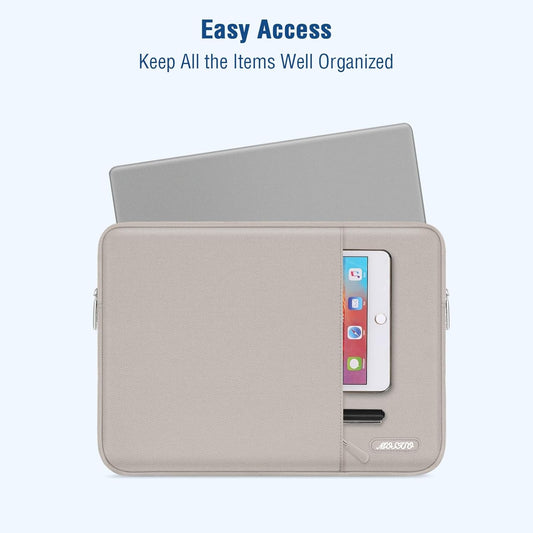 MOSISO Laptop Case 13.3 inch, 13-13.3 inch Laptop Sleeve Compatible with MacBook Air/Pro 13 / Pro 14, HP Dell ASUS Lenovo Notebook, Polyester Vertical Computer Sleeve Bag with Pocket, Stone Gray