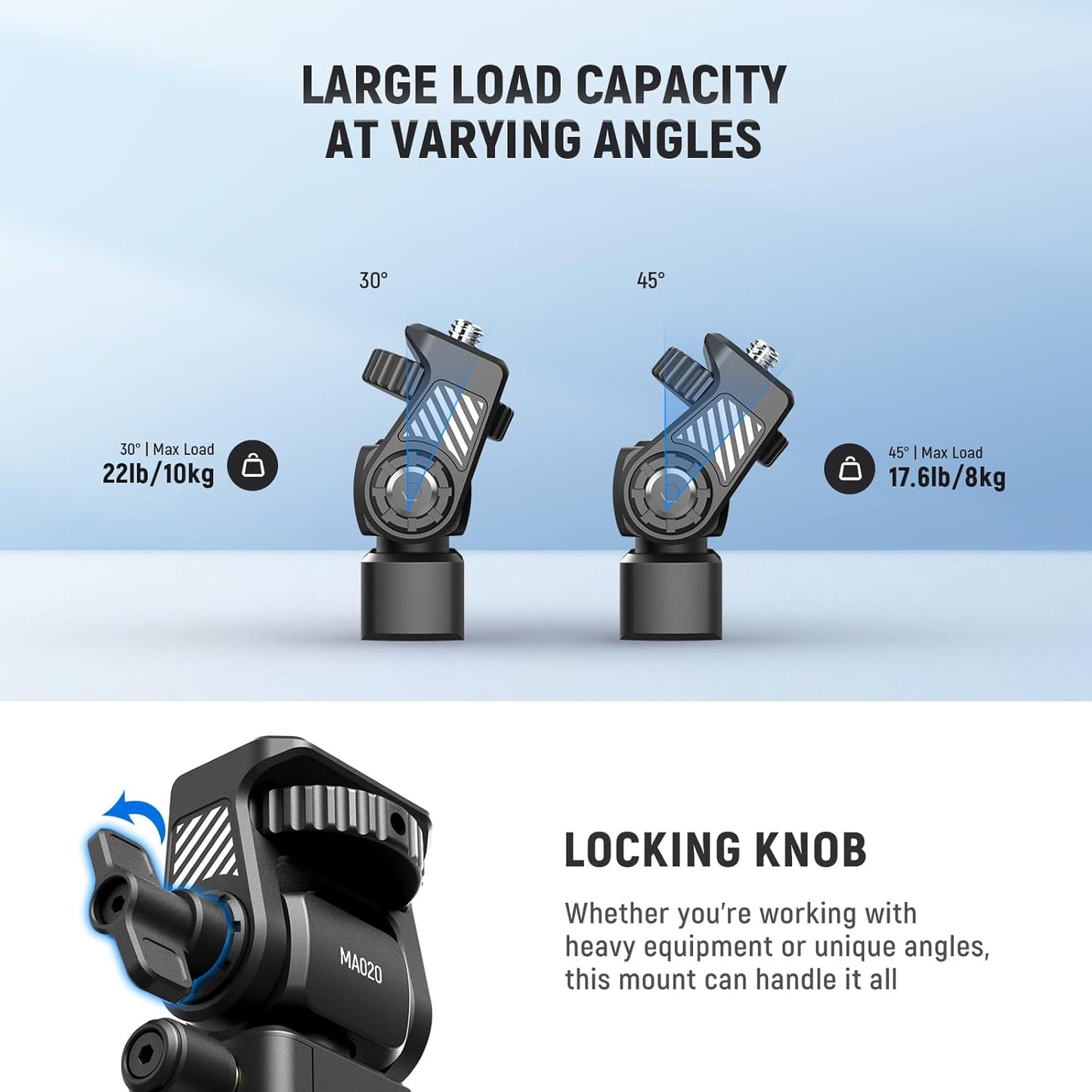 NEEWER Field Monitor Mount Monitor Holder with NATO Clamp, 360° Swivel, 180° Tilt, Anti Twist Screw Compatible with Atomos Ninja 5" & 7" Camera Monitor Compatible with SmallRig Camera Cage, MA020