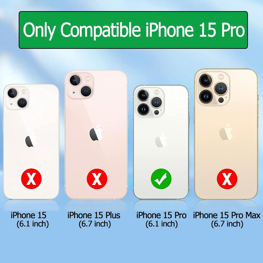 Battery Case for iPhone 15 Pro, 10000mAh Rechargeable Portable Charging Case with Wireless Charging, Compatible for iPhone 15 Pro (6.1 inch) with CarPlay, Extend Battery Pack Charger (Black)