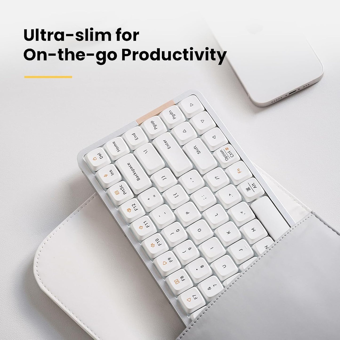 LOFREE Flow Low Profile Mechanical Keyboard, 100 Keys Rechargeable Wireless Keyboards with Bluetooth and Wired Connection for Windows, Mac OS/Black Phantom Tactile Switches