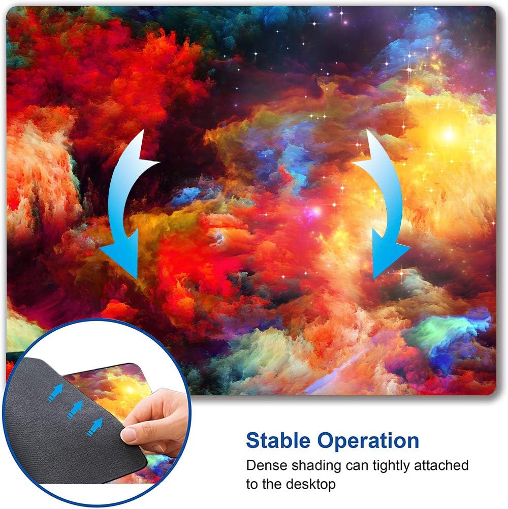 Colorful Galaxy Clouds Mouse Pad,Gaming Non-Slip Rubber Base Mouse Pads for Computers Laptop Office, 9.5"x7.9"x0.12" Inch(240mm x 200mm x 3mm)
