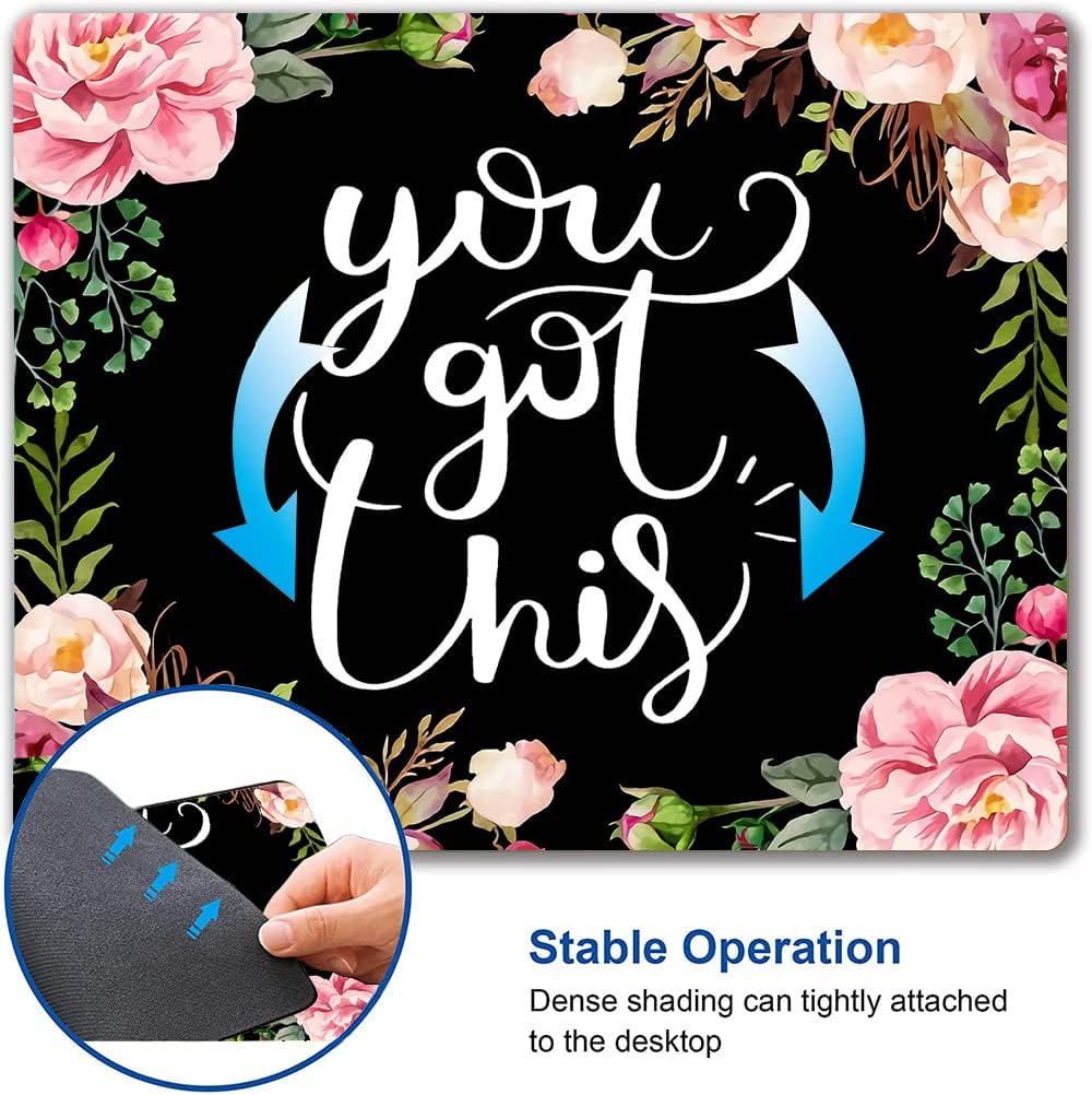 Mouse Pad, Premium-Textured Mouse Mat, Non-Slip Rubber Base Mousepad for Laptop, Computer & PC,9.5×7.9 in,Inspirational Quote You Got This