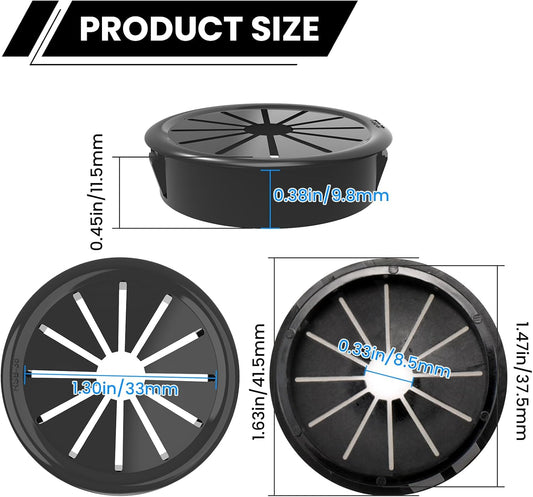 Aifeier ET 1-1/2 Inch Cable Grommets Petal-Shaped Buckle Type Wire Hole Cover for Cord Management and Protection of Cabinet (37.5mm, 5PCS)