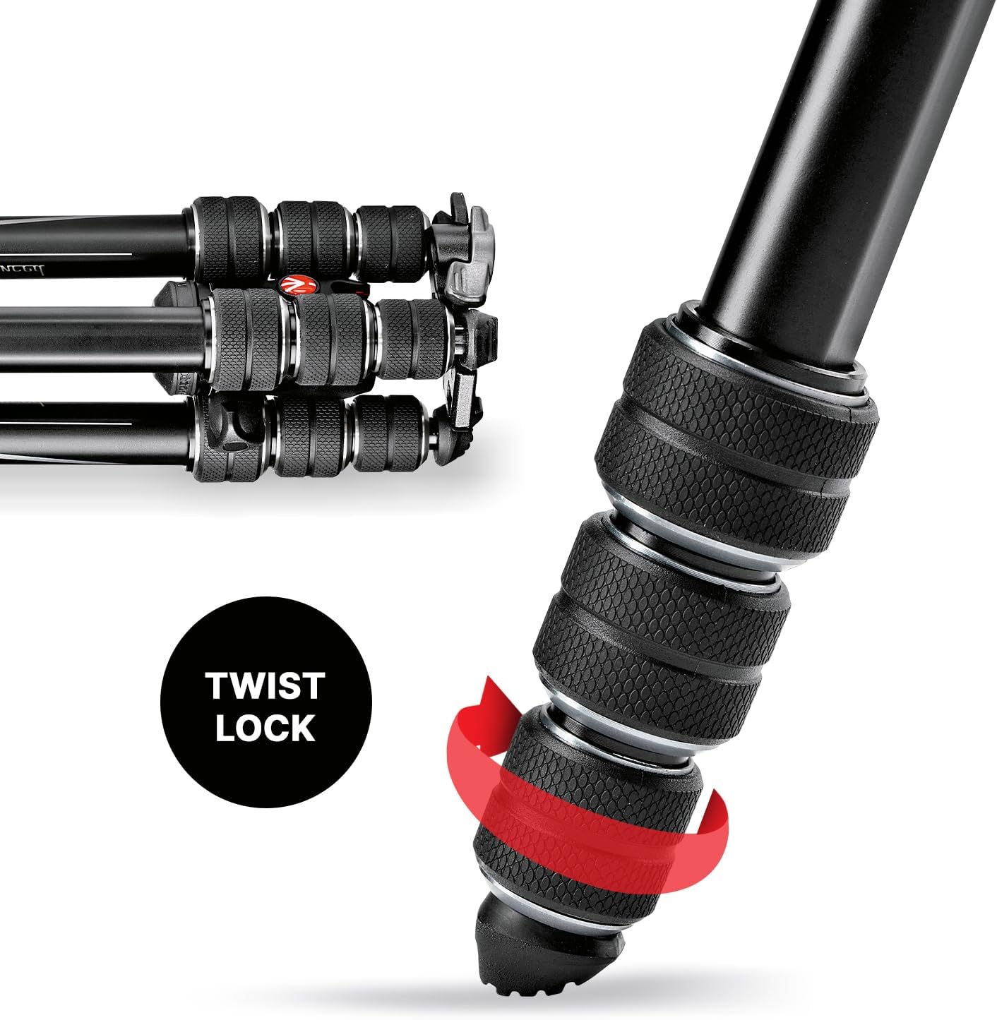 Manfrotto Befree Advanced Camera Tripod Kit with Twist Closure, Travel Tripod Kit with Ball Head, Portable and Compact, Camera Tripod in Aluminum for DSLR, Reflex, Mirrorless, Camera Accessories