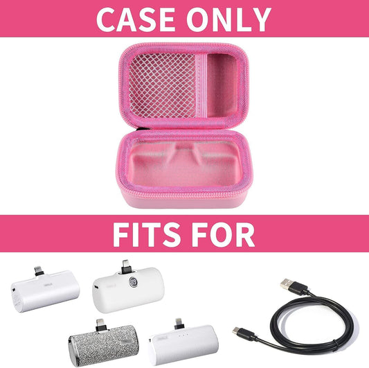 Portable Charger Power Bank Case for Swyop/for Feob/for Charmast/for JEJILL/for LanLuk/for VEGER/for iWALK/for Taegila/for Kuulaa and More Small Charging Battery Pack - Bag Only (Pink)