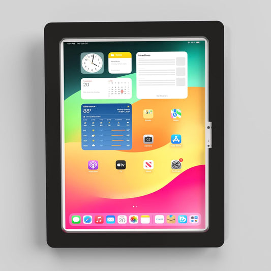 TABcare Anti-Theft Acrylic VESA Enclosure for Apple iPad Pro 11" 2024 (5th gen) with Free Wall Mount Kit & 90-Degree Angle USB C Cable (iPad Pro 11 2024, Black)