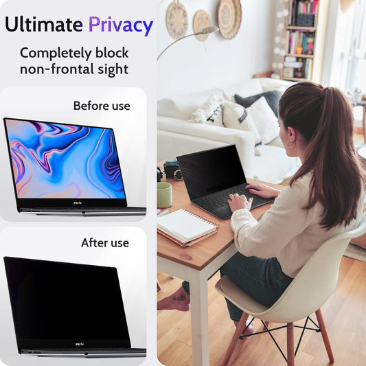 15.6 Inch Laptop Privacy Screen Compatible With Lenovo Hp Dell Acer Asus Thinkpad Envy Xps, 16:9 Aspect Removable Anti Glare Blue Light Filter Protector, 15 In Computer Monitor Security Shield