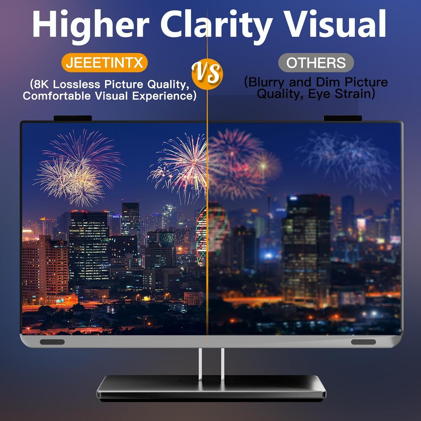 Magnetic Computer Privacy Screen Filter 27 Inch for Frameless Monitor Thin Bezel 16:9 Widescreen, Hanging Removable Anti Blue Light Privacy Filter Protector Eye Protection