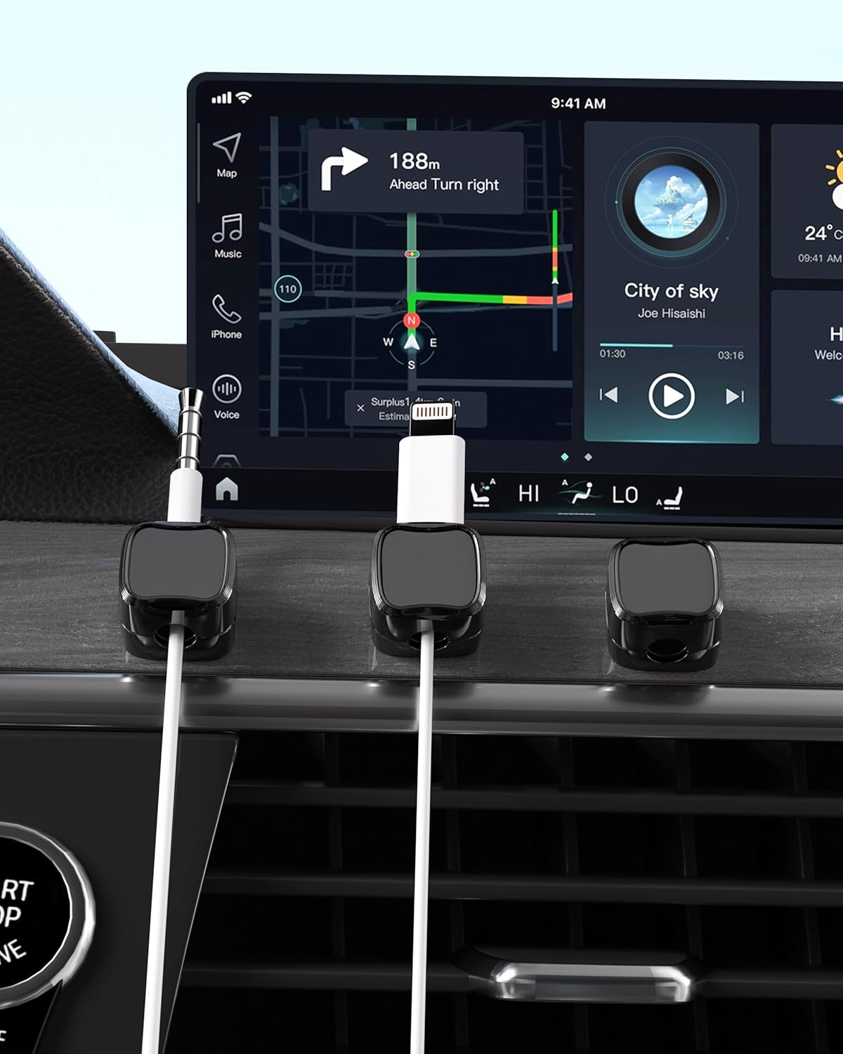 Magnetic Cable Clips, Adjustable Cord Holder Management, Adhesive Wire Keeper Organizer for Home Office Desk Phone PC Car Wall Desktop Nightstand Appliance (9-Pack Black)