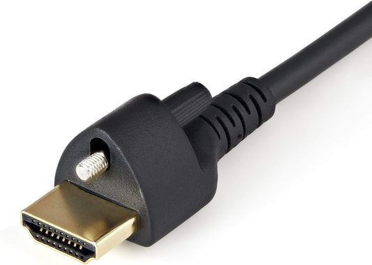 StarTech.com 2m(6ft) HDMI Cable with Locking Screw - 4K 60Hz HDR - High Speed HDMI 2.0 Monitor Cable with Locking Screw Connector for Secure Connection - HDMI Cable with Ethernet - M/M (HDMM2MLS)