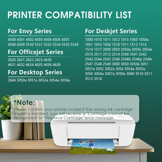 61XL 61 XL Ink Cartridges High Yield Replacement for HP Ink 61 61 XL 61XL for Envy 4500 4501 4502 5530 Deskjet 1000 1010 1050 1510 2510 2540 3000 Officejet 2620 4630 Printer (1 Black,1 Color)