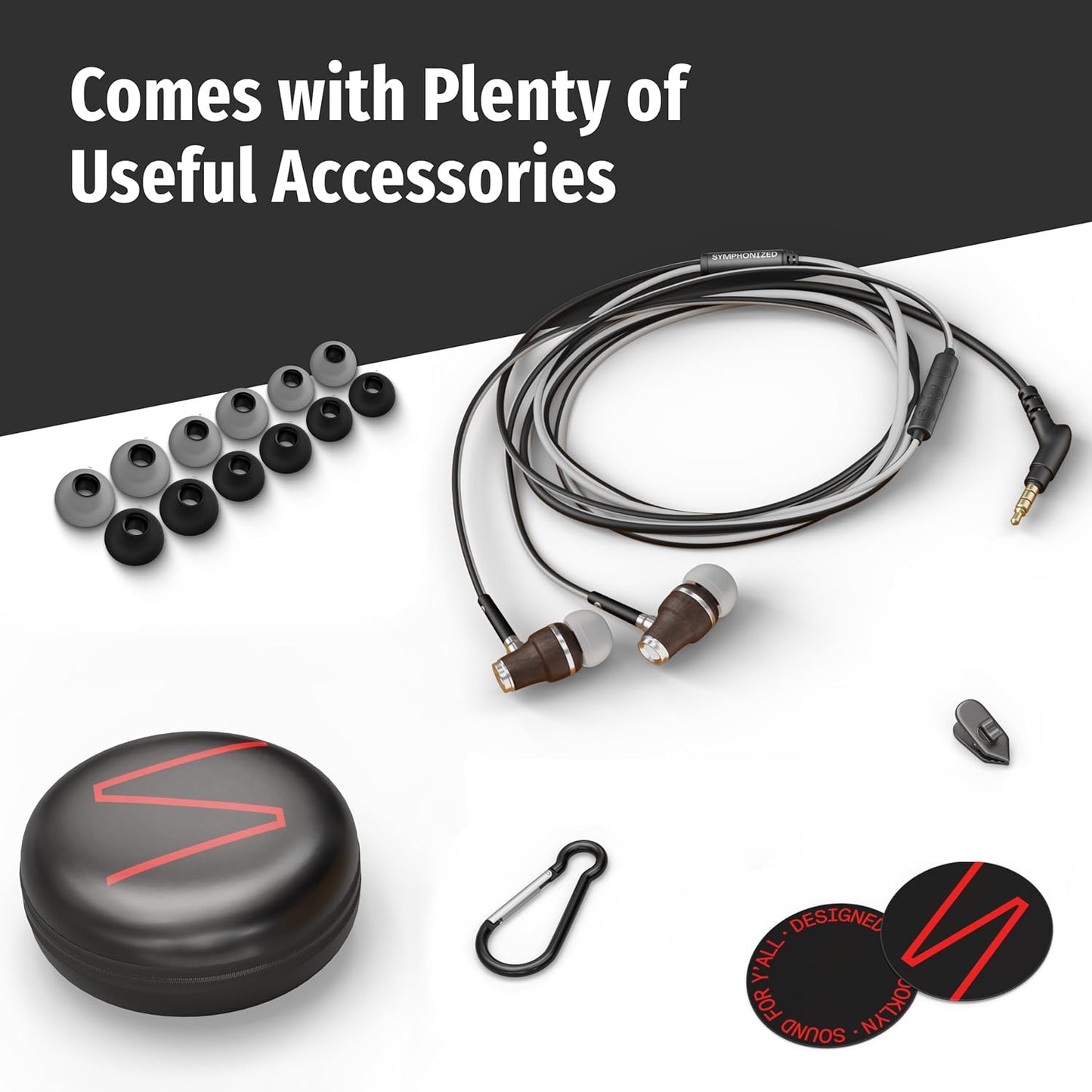 Symphonized Wired Earbuds with Microphone – 90% Noise Cancelling Ear buds with Mic, in Ear Headphones Wire for Computer & Phone, Earphones 3.5 mm Jack