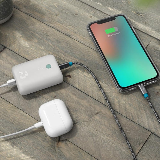 Nimble Champ Lite Portable Charger, 5200mAh Fast Charging Power Bank 15W USB C and A Port with Cable, Travel Essential Battery Pack for iPhone Galaxy Pixel MacBook iPad Kindle Airpod Laptop Tablet