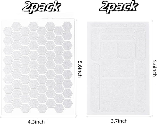 4Pack Phone Grip Tape, Finger Grip Stickers Decal Waterproof Pre-Cut Non Slip Kit Adhesive Traction for Cell Phone Cases, Handles, Tools (4Pack Clear)