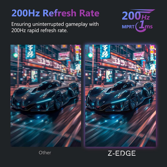 Z-Edge 27 inch Curved Gaming Monitor, FHD 1080P 200Hz 165Hz 144Hz Curved 1500R PC Monitor, MPRT 1ms Monitor, 350nits, 16.7M Colors, UG27 Frameless Bezel, 1X DP 1.4 Ports and 1X HDMI 2.1 Ports