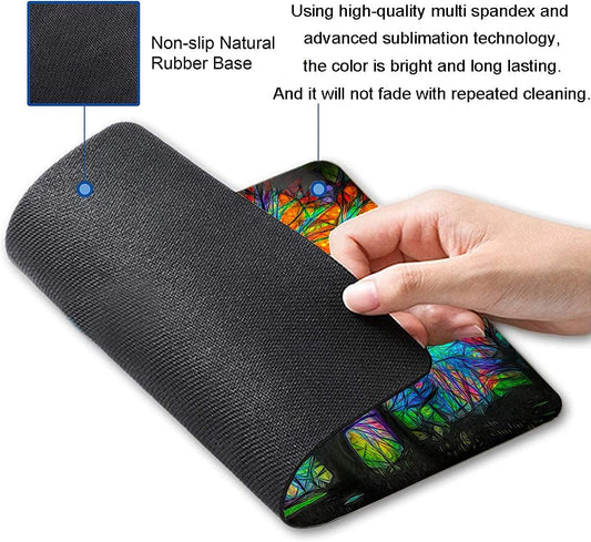 Spring Life Tree Custom Design Square Waterproof Non-Slip Rubber Base Mouse Pad for Office Laptop, 9.5"x7.9"x0.12" Inch