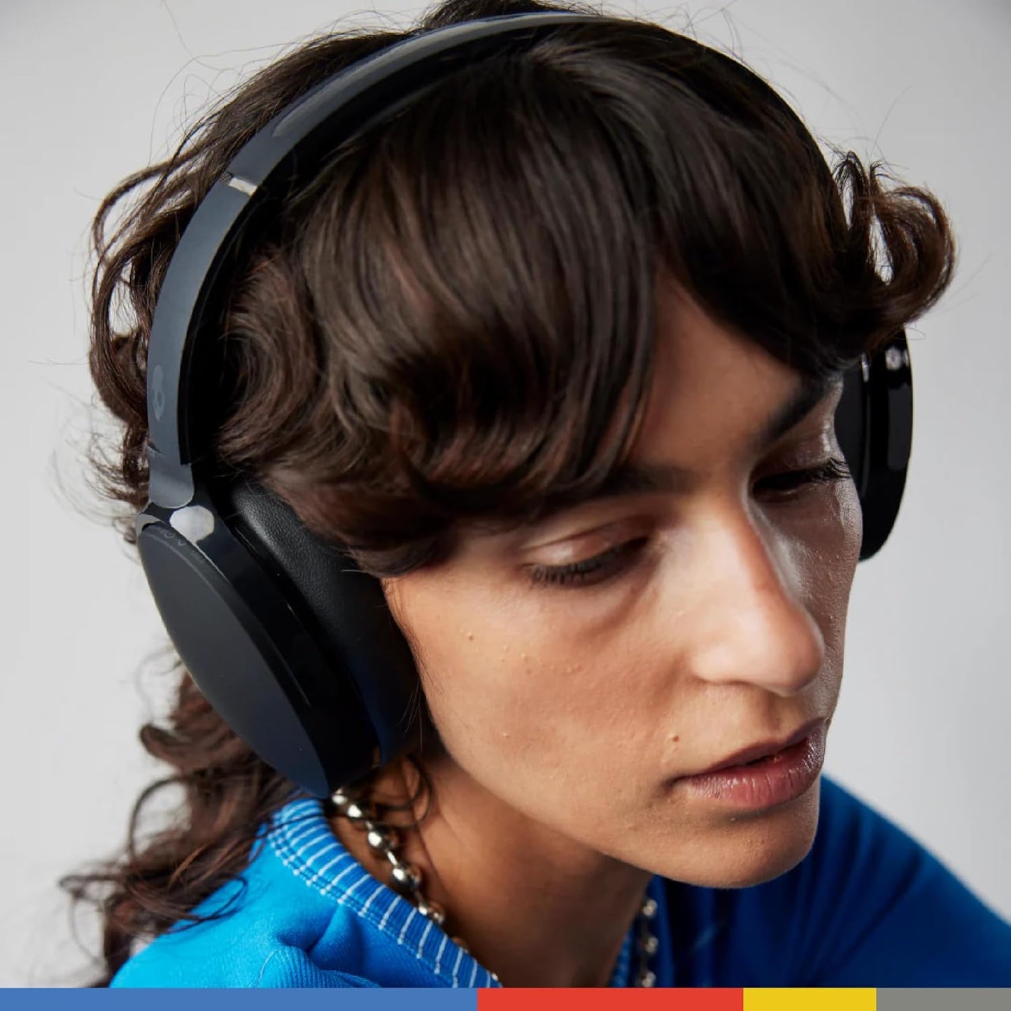 Skullcandy Hesh ANC Wireless Over-Ear Bluetooth Headphones with Charging Cable, Active Noise Cancelling, Up to 22 Hrs Battery, Foldable Lightweight Design, Microphone for iPhone Android - True Black