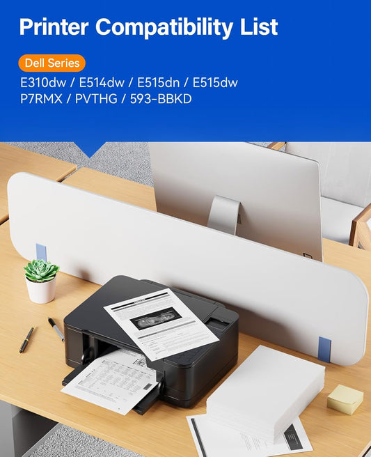 E310 E310dw Toner Cartridge Black 2-Pack High-Yield Replacement for Dell P7RMX PVTHG 593-BBKD Toner Compatible with Dell E310dw E514dw E515dn E515dw E310 E514 E515 Laser Printer Ink All-in-One Copier