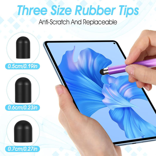 30PCS Replacement Rubber Tips for Stylus pens, Black Silicone Tips for Stylus Pens, High Sensitivity Stylushome Tip, No Scratches, Universal (0.19In,0.23In,0.27In)