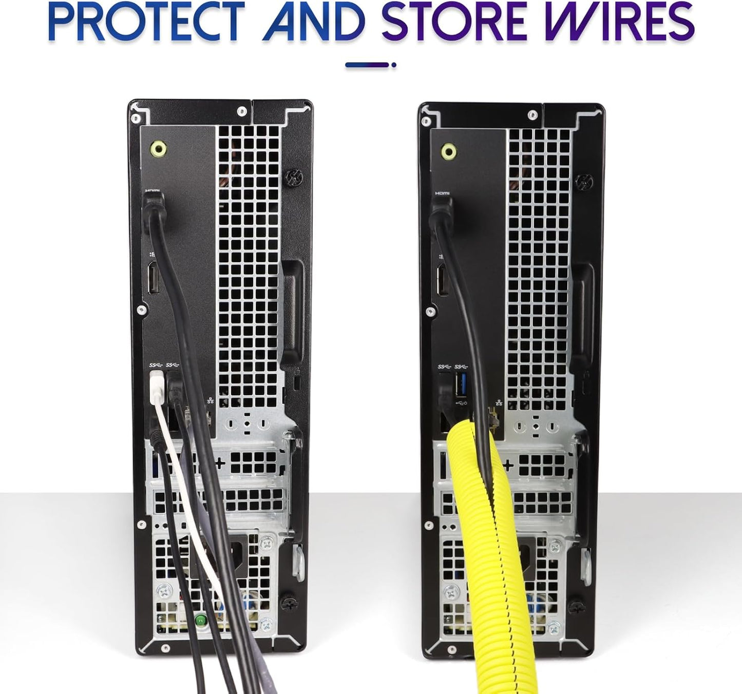 Split Wire Loom Tubing, 10,25ft Cord Protectors from Pets No Chew, Flexible Wire Covers Cord Protectors, Protective Split Cable Sleeve for Automotive Home Industrial Wires(Yellow, 0.51inch-10ft)