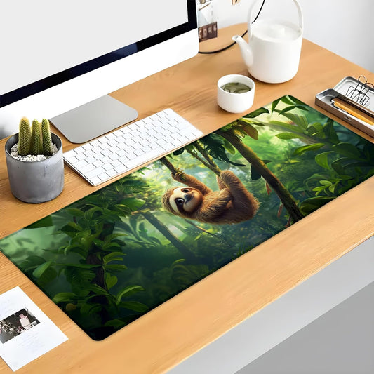 Sloth Gaming Mouse Pad Extended Desk Computer Keyboard Laptop Mouse Pads for Gaming Home Office Work, Large Long Desk Mat Mousepad with Non-Slip Rubber Base 31.5×11.8inch(16)