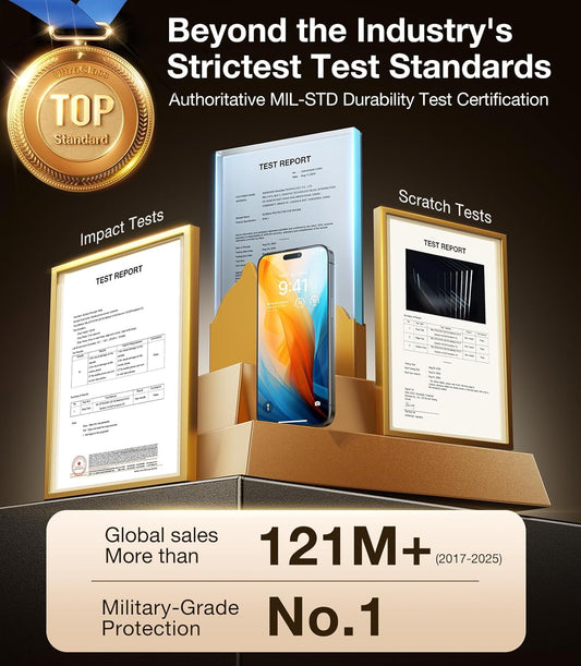 UltraGlass Unbreak Top 9H+ Glass for iPhone 16 Pro Screen Protector 6.3" (12FT Military Grade Shatterproof) Screen Protector 16 Pro Tempered Glass (Longest Durable) Full Coverage 16Pro, 2 Pack