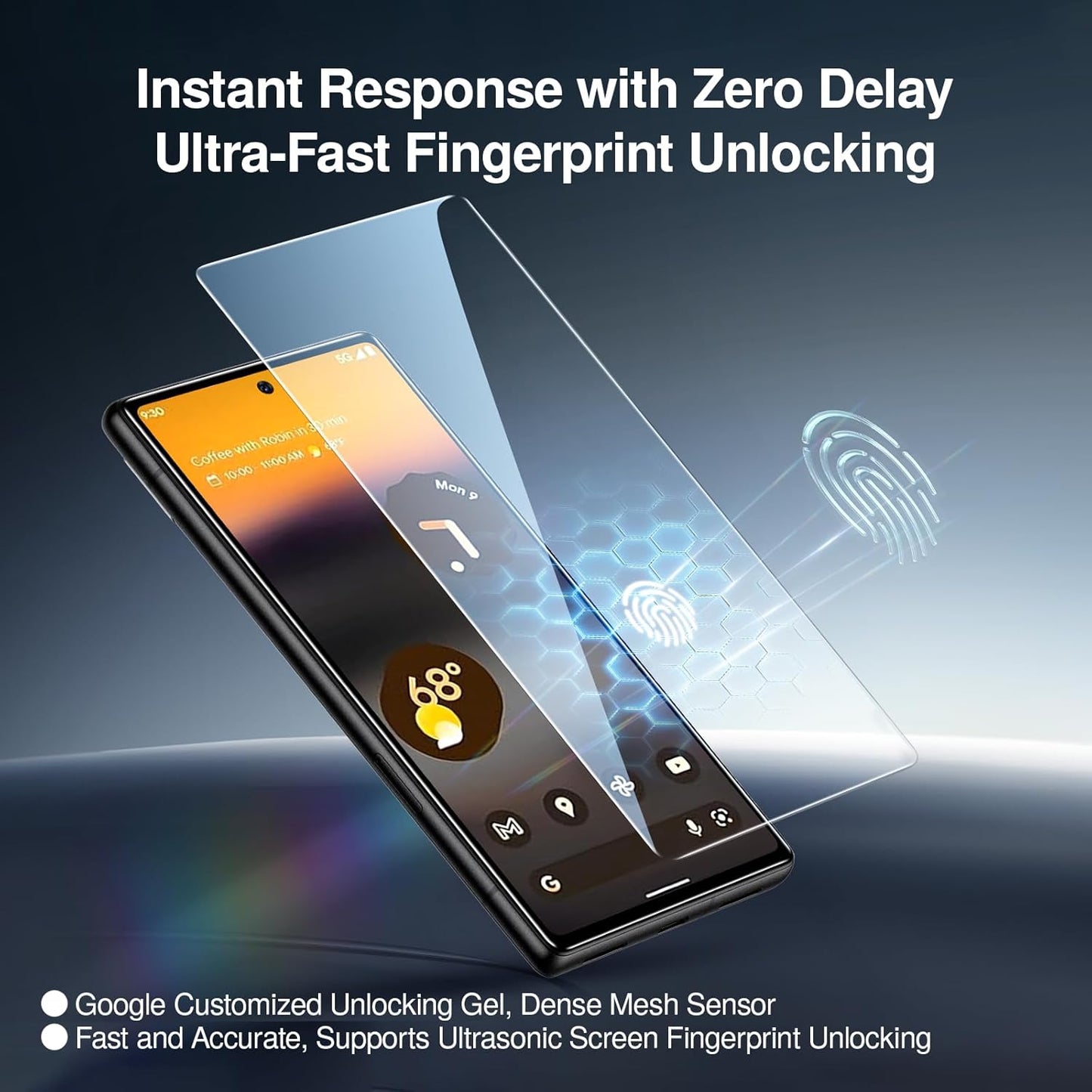 SMARTDEVIL [3+3 Pack for Google Pixel 6 Screen Protector with Camera Lens Protector, Finger Print Reader Compatible, Fast & Easy Installation, Clear 9H Tempered Glass Film, Alignment Frame