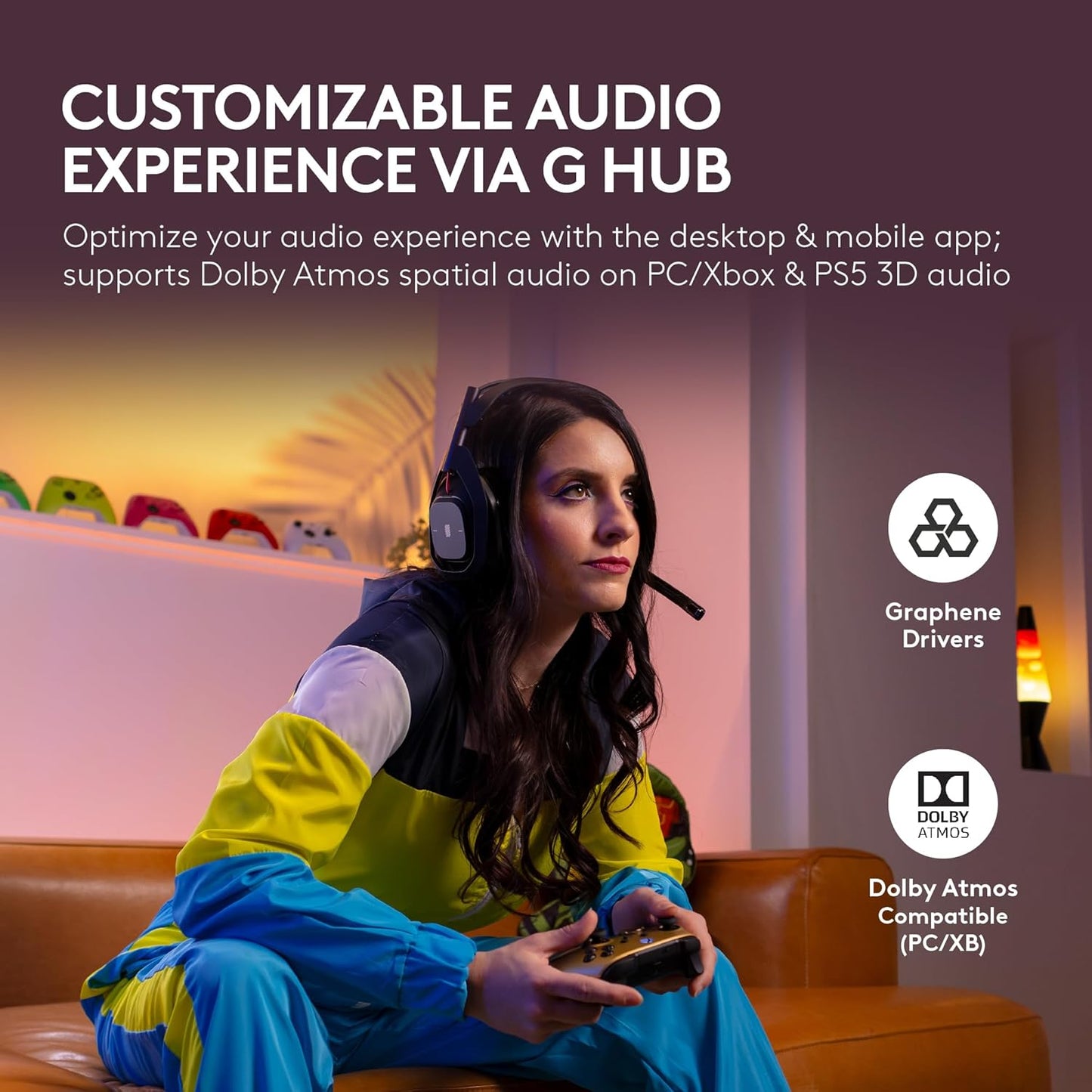 Logitech G Astro A50 Omni-Platform Wireless Gaming Headset + Base Station for PS5, Xbox, PC: PLAYSYNC Audio Switcher, <16 bit/48kHz (Console), <24 bit/48 kHz (PC), 24hr Battery, 2.4GHz & BT - Black