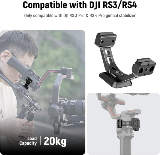 NEEWER Mount Adapter for RS3 Pro & RS4 Pro, Arca Type Quick Release Plate with NATO Rail Compatible with SmallRig Shoulder Rig V Mount Battery DJI RS 3 PRO RS 4 PRO Gimbal Stabilizer, GA030P
