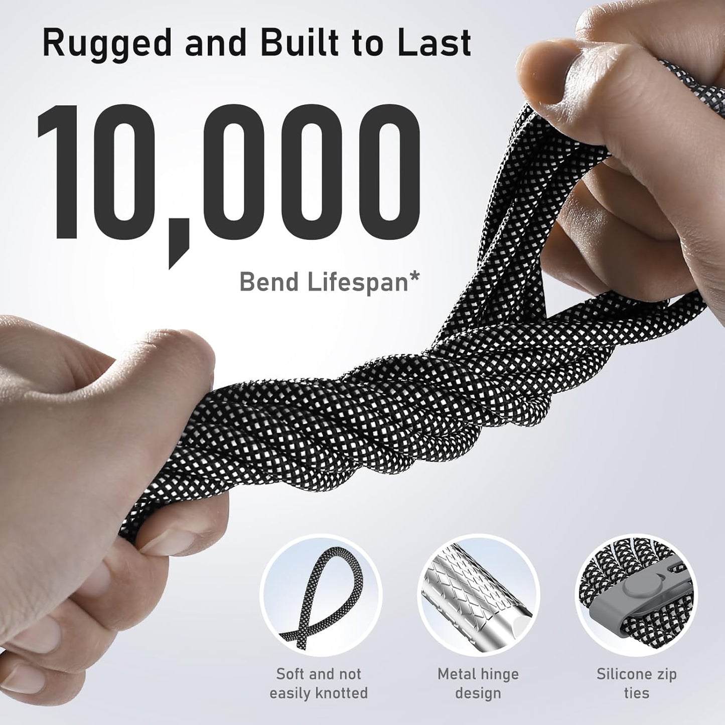 USB C Cable 3.3ft 240W Braided 180°Rotating USB C to USB C Cable USB 2.0, Type C Charging Cable for iPhone 16/16Pro/16Plus/16Pro Max,MacBook Air,iPad Pro,Pixel,Samsung Galaxy S23/S24 Ultra-Black